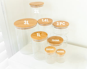 200ml Glass Canister with Bamboo Lid - Perfect Pantries Project