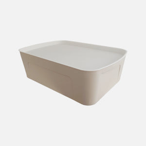 Beige Storage Container with White Lid - Large - Perfect Pantries Project