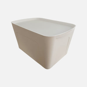 Beige Storage Container with White Lid - Large Deep - Perfect Pantries Project