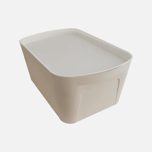 Beige Storage Container with White Lid - Medium - Perfect Pantries Project