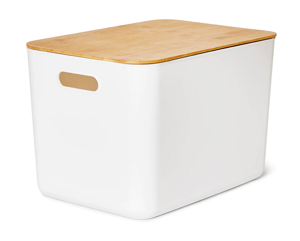 Plastic Storage Container with Bamboo Lid - Large