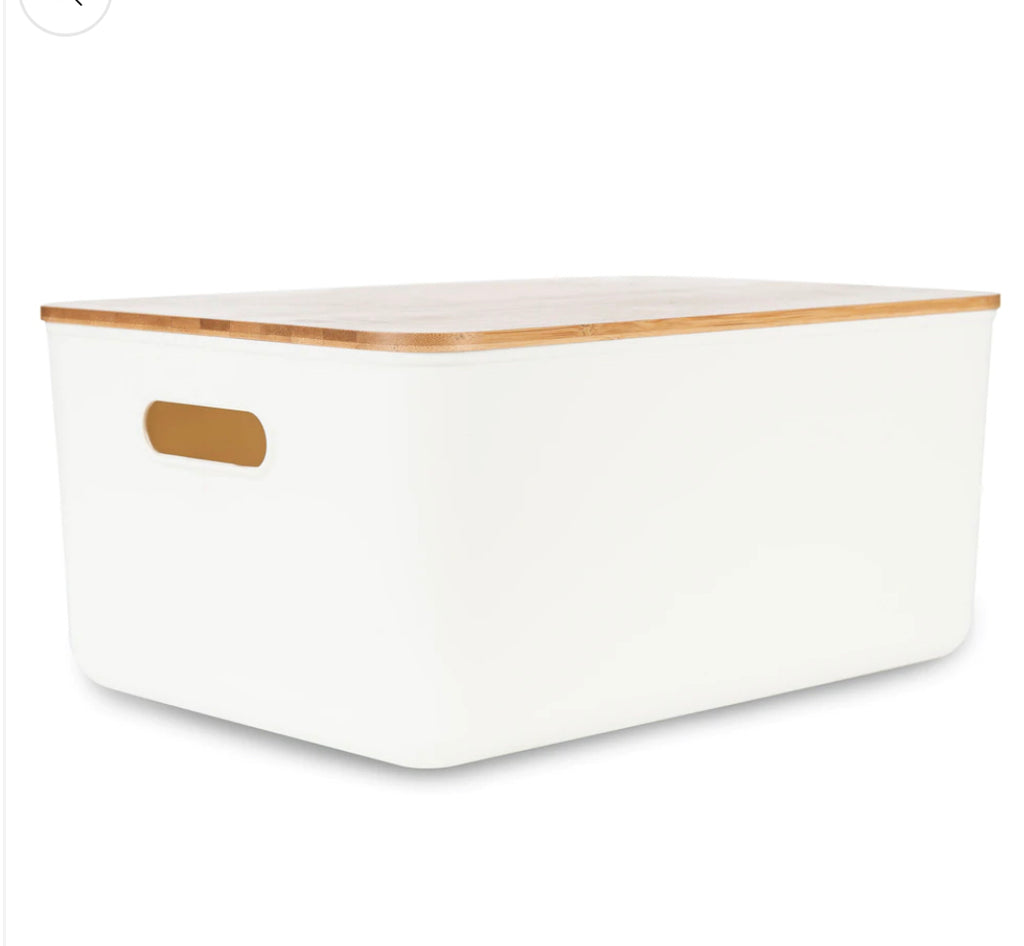 Plastic Storage Container with Bamboo Lid - Medium