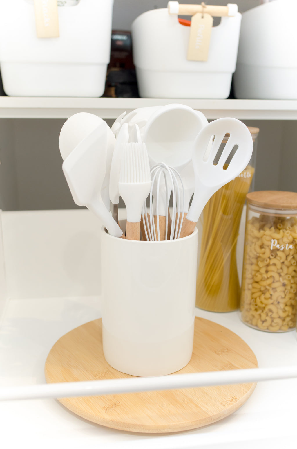 White Utensil Holder